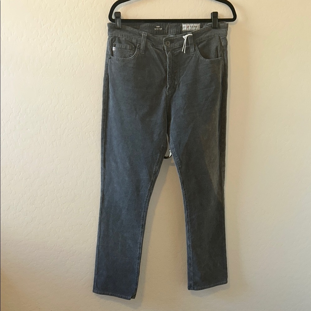 Ag Ed Denim Mari High Rise Straight Corduroy Pants Womens 32 Regular Gray 14